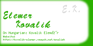 elemer kovalik business card